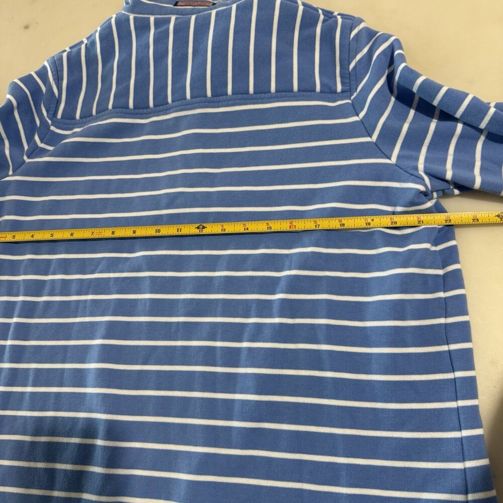 Vineyard Vines Quarter Zip Pullover Women L Blue Striped Shep Shirt Preppy Coast - Picture 10 of 12